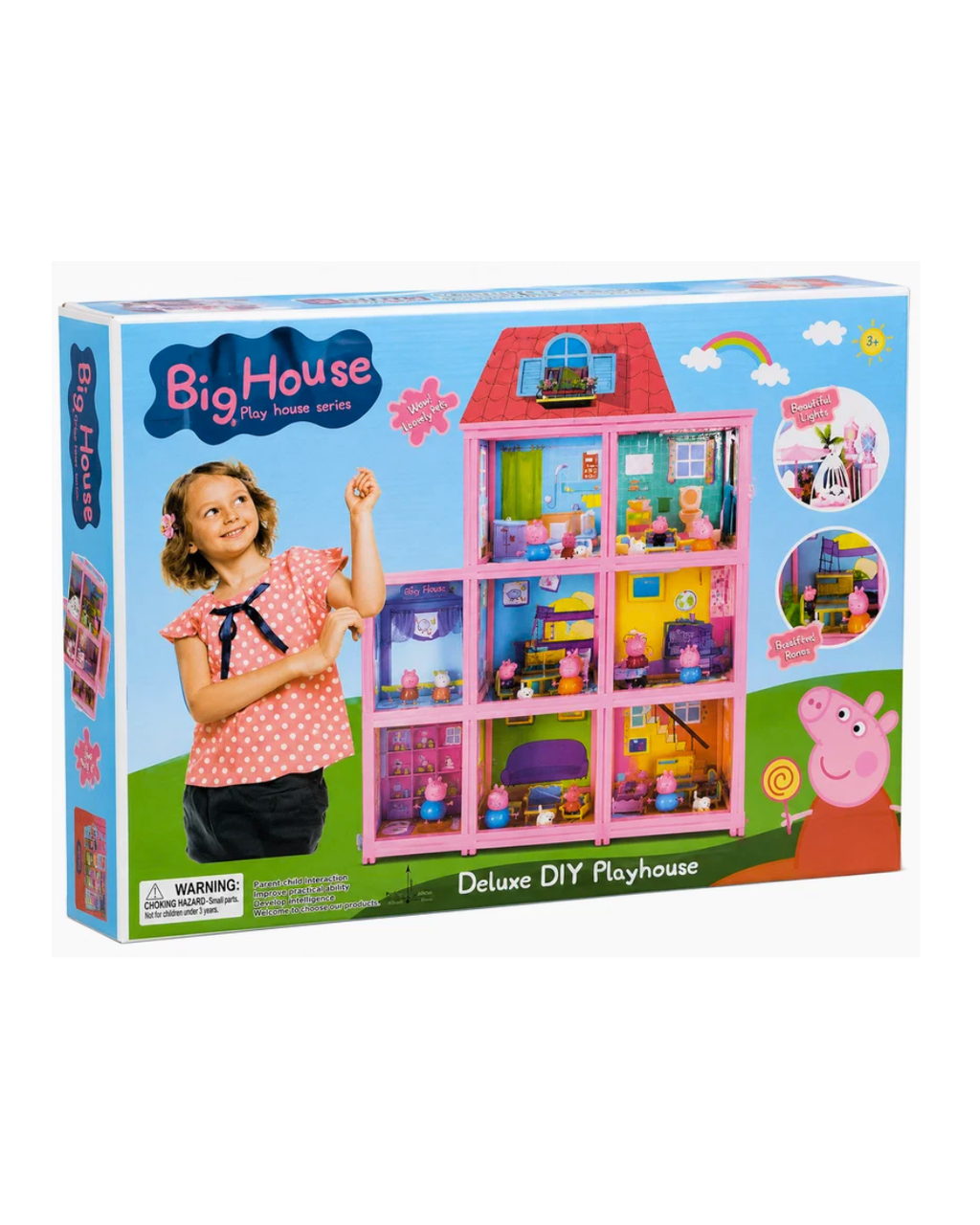 Rainbow Toys Deluxe Big Doll House Playhouse with Furniture & Accessories