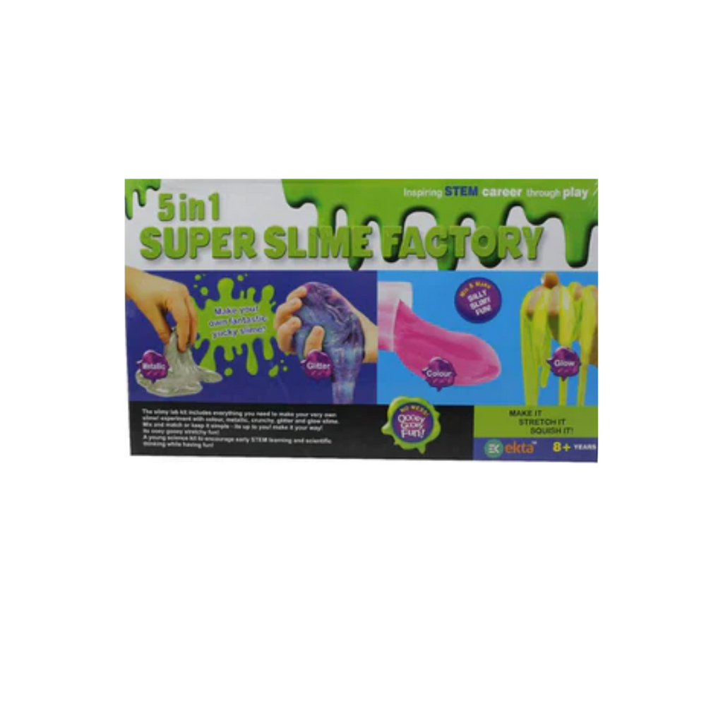 Ekta 5In1 Meatllic Glitter Color Glow Slime Super Slime Factory