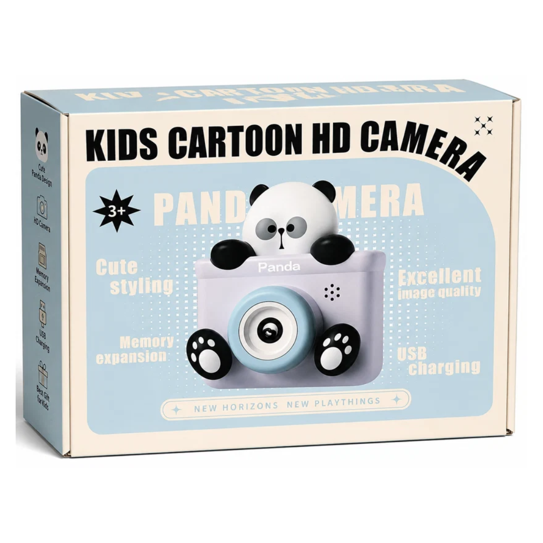 Kids Cartoon HD Digital Camera – Cute Panda Camera with USB Charging Assorted Color