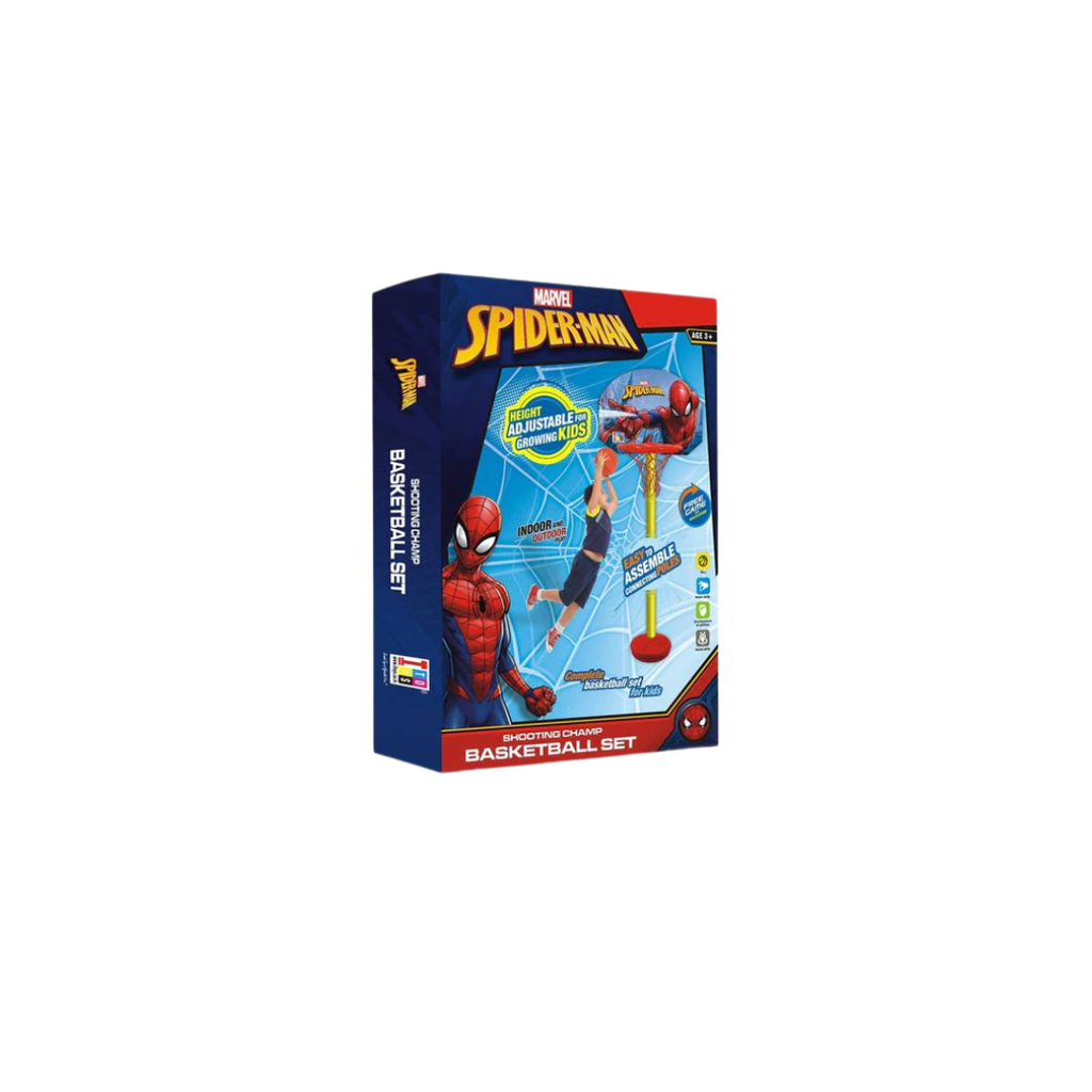 Itoys MARVEL Spider-Man Basketball and Adjustable Net & Stand Set