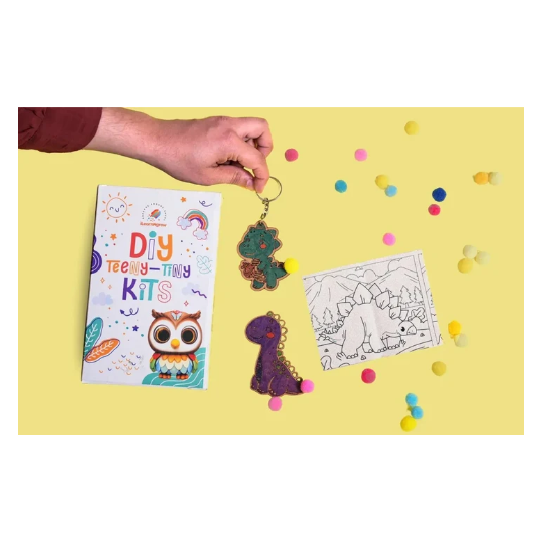 iLearnNGrow Teeny Tiny DIY Dino Painting Kit – 3‑in‑1 Craft Set for Kids