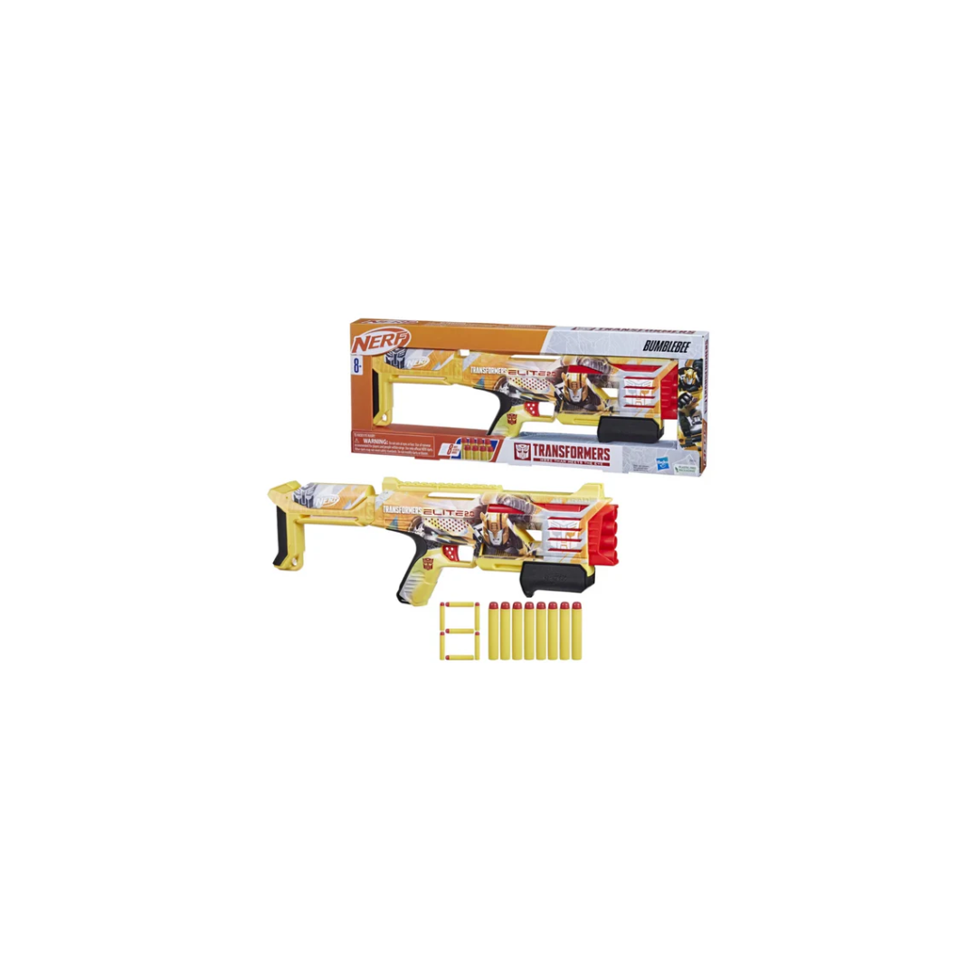 Hasbro Nerf Transformers Bumblebee Dart Blaster, 8 Nerf Elite Darts