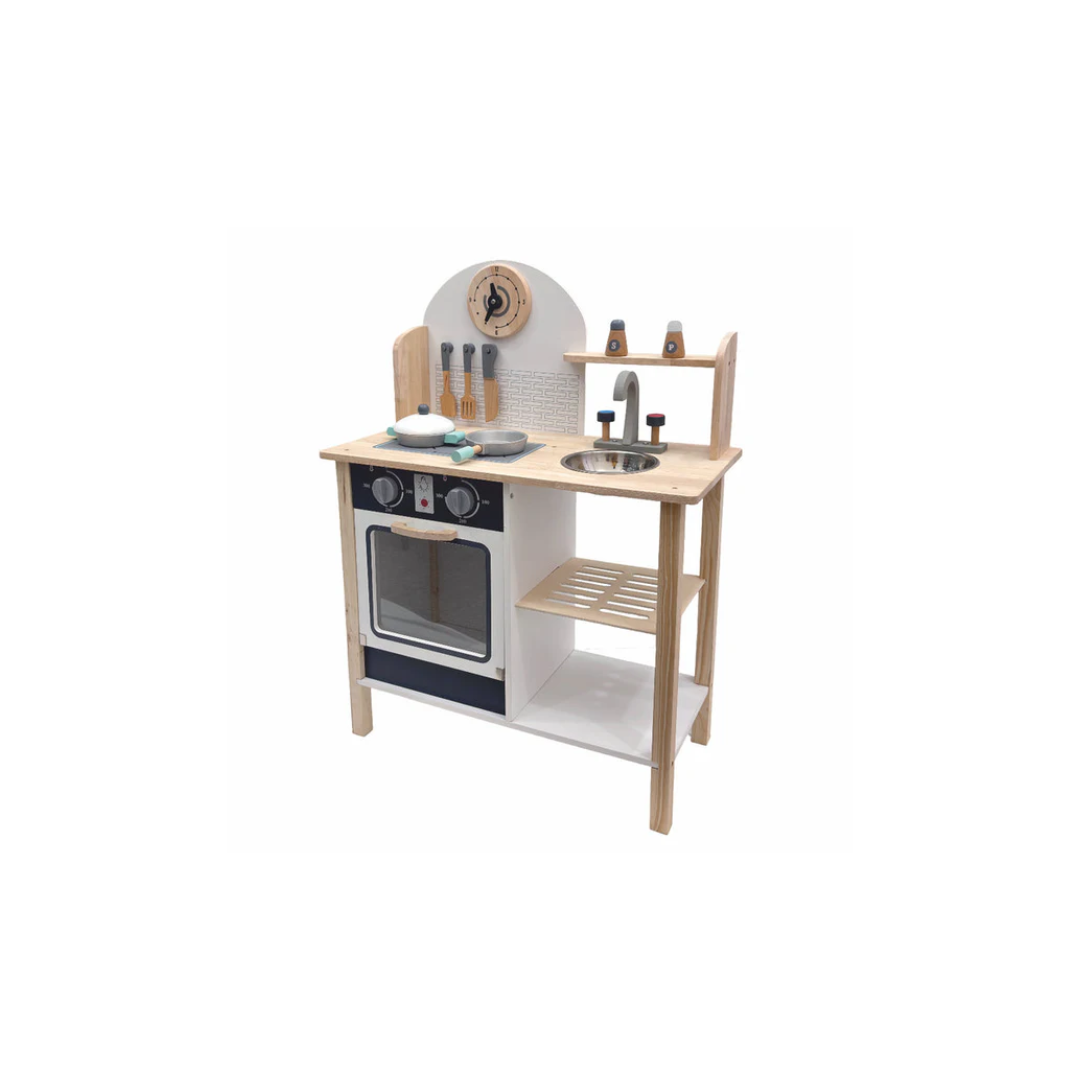 Open Ended Tiny Chef's First Wooden Kitchen (8 Accessories included)