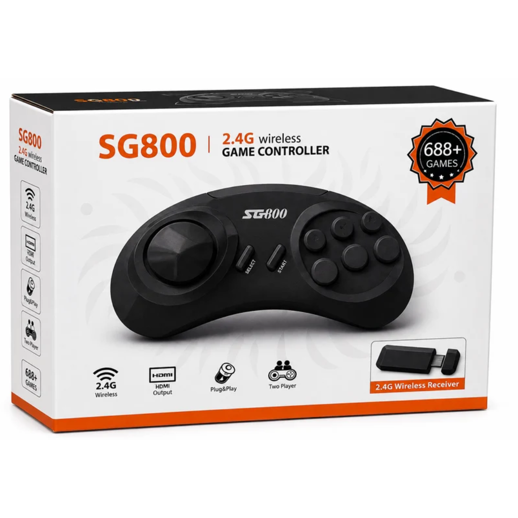 SG800 2.4G Wireless Game Controller with 688+ Built-in Games & Wireless Receiver