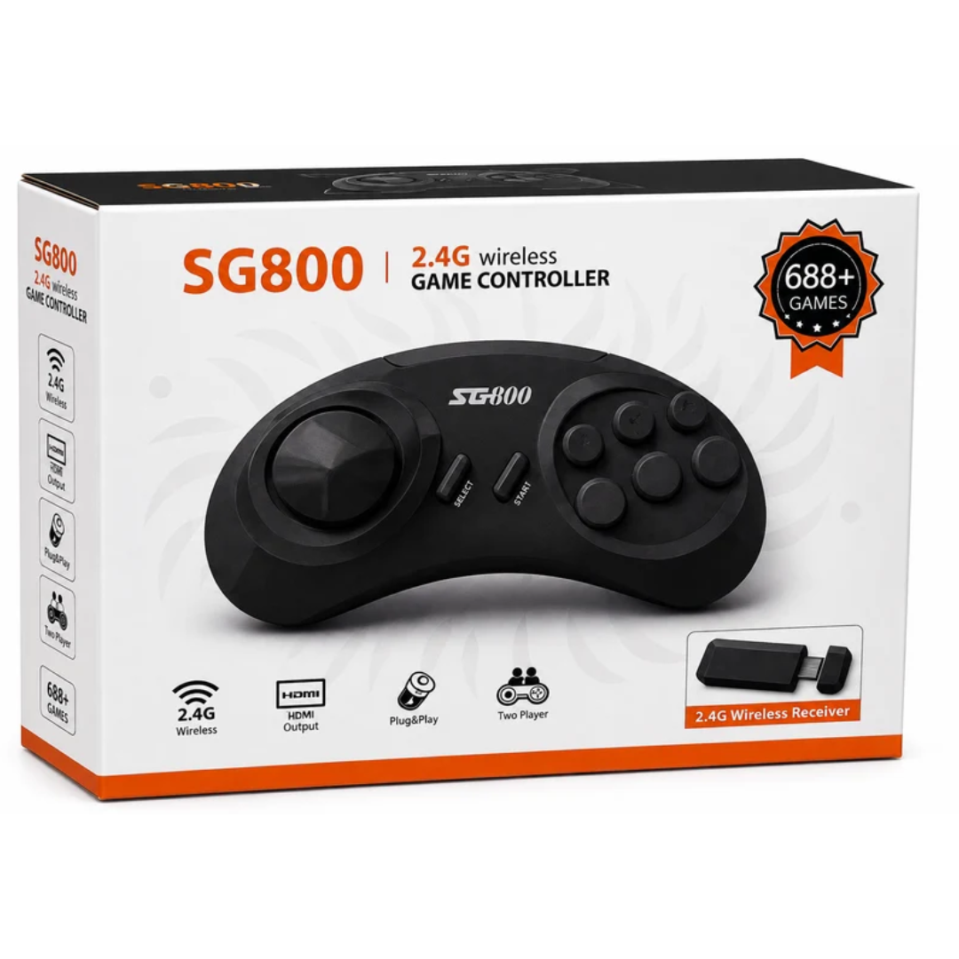 SG800 2.4G Wireless Game Controller with 688+ Built-in Games & Wireless Receiver