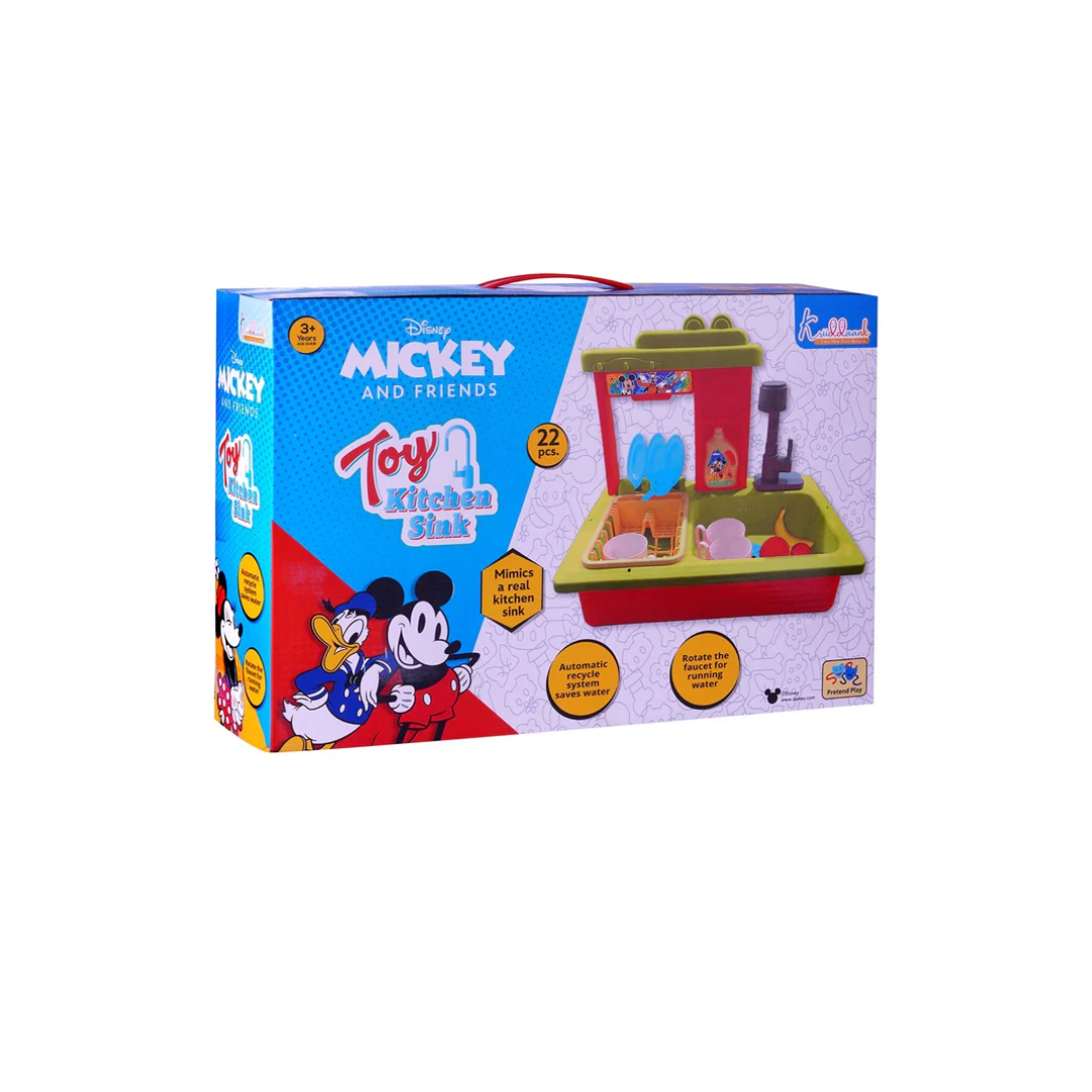 Kriiddaank Toy Kitchen Sink 22 Pieces Mickey Mouse, 3Y+