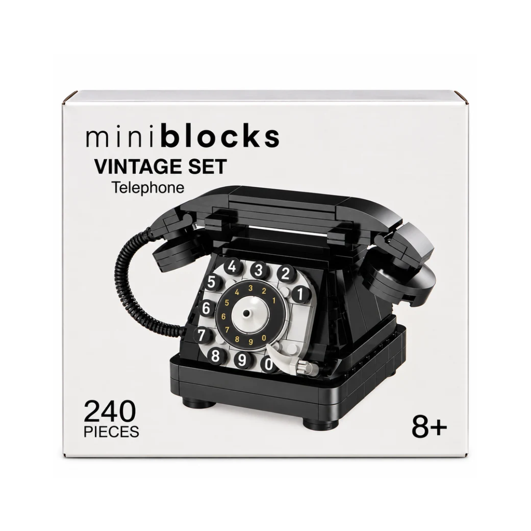 Mini Blocks Vintage Telephone Building Set – 240 Pieces Retro Rotary Phone Model 8+ Years