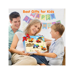 Hola Builder 4-WD Construction Truck 4 Pack Mini Construction Vehicle Toy Set for Kids