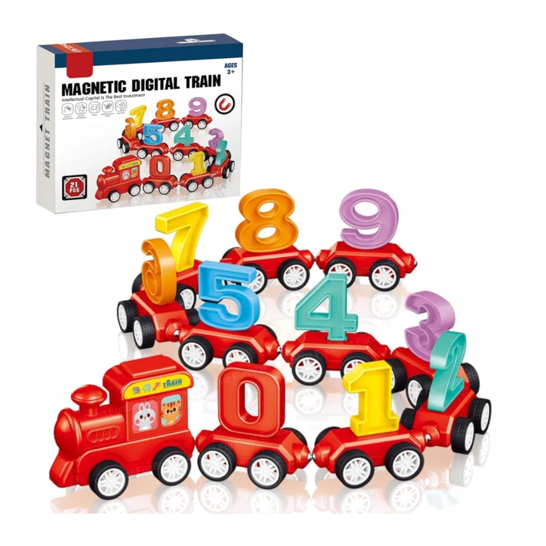 Magnetic Digital Number Train Toy – 21 Pcs Educational Learning Set for Kids 3+