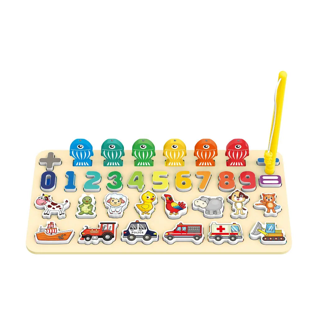 Baoli Science Logic Board Wooden Puzzle Educational Montessori Learning Board Numbers, Animals, Vehicles & Shapes