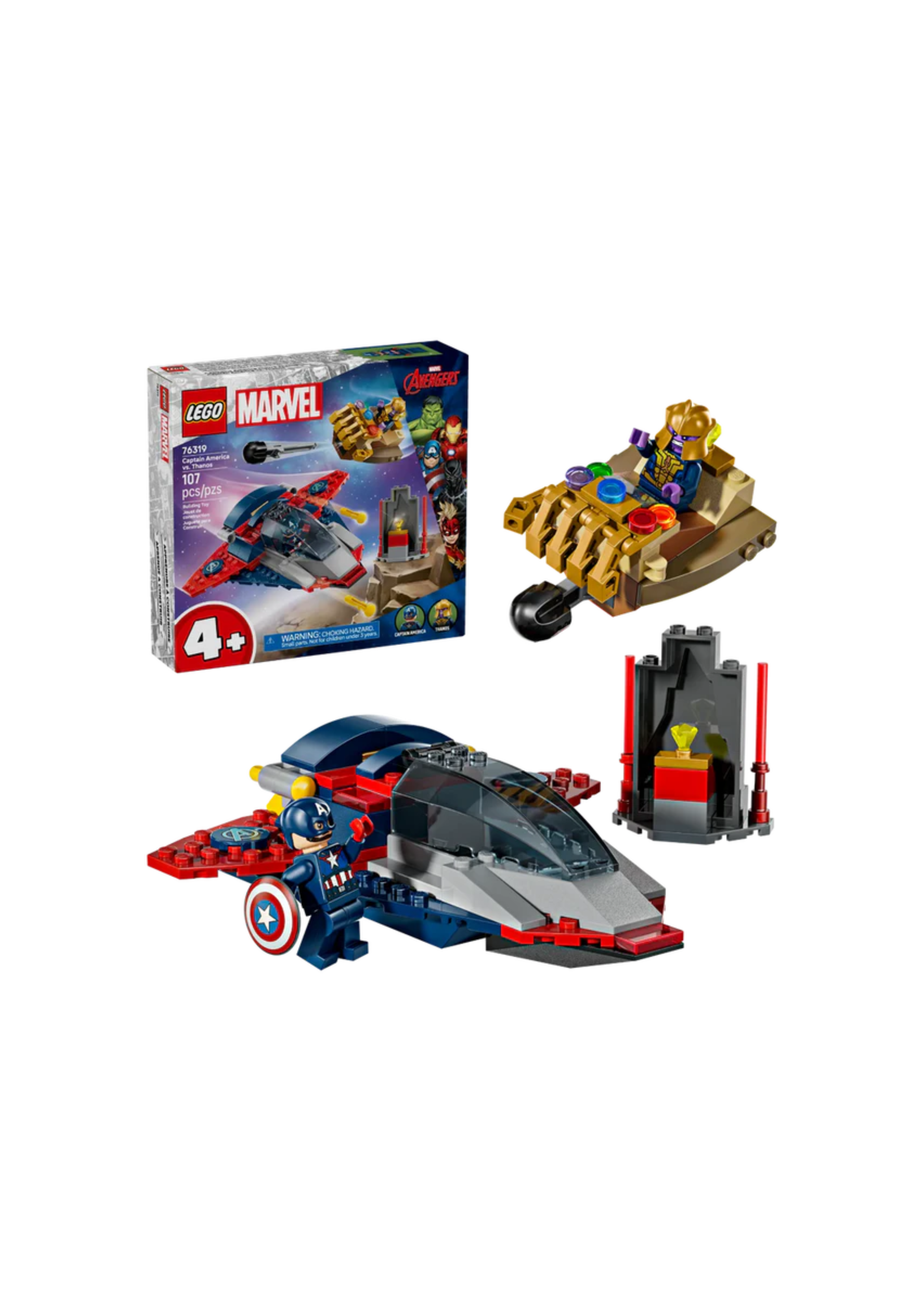 Lego 76319 Super Heroes Marvel Captain America vs. Thanos (107 Pieces)