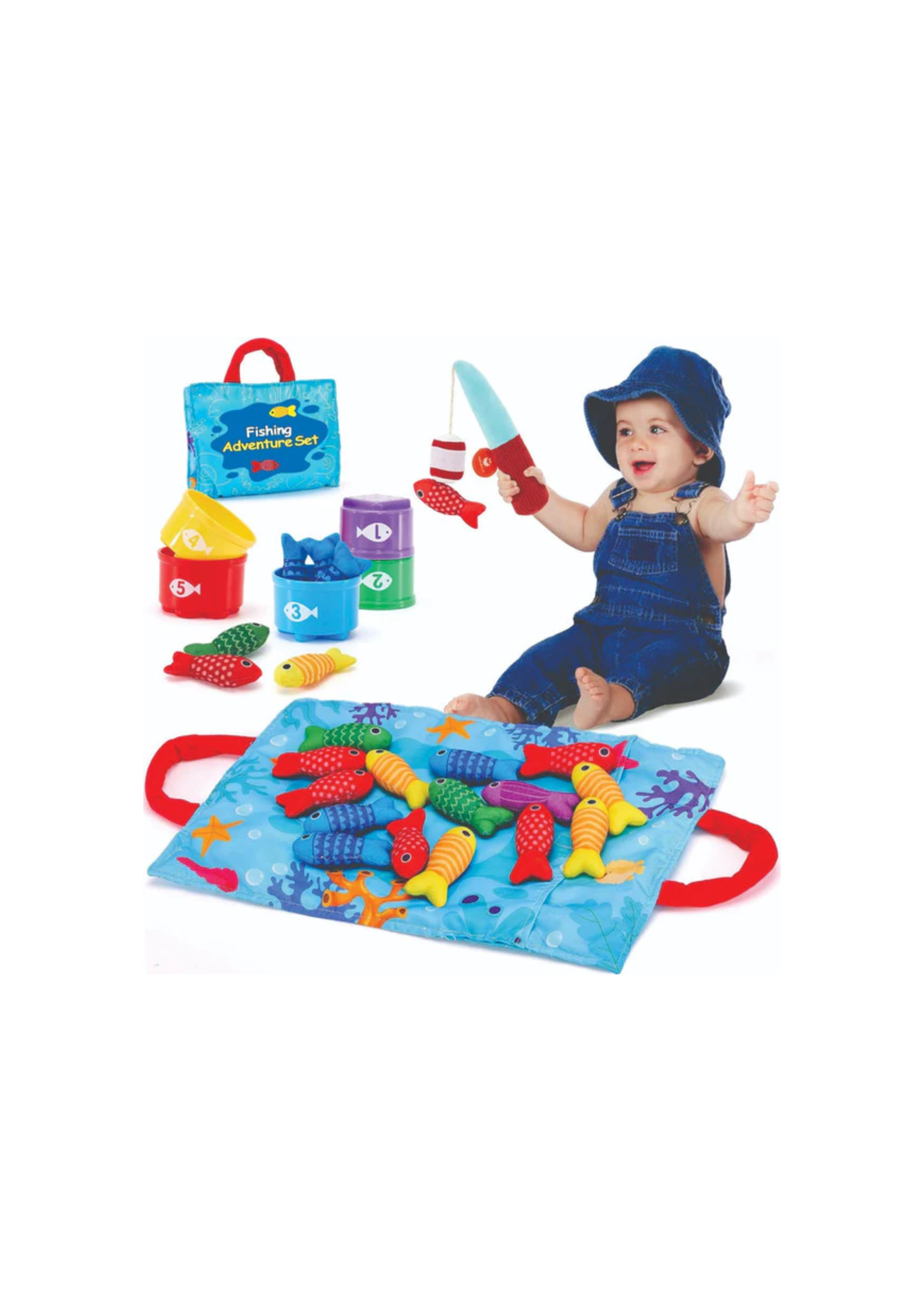 Open Ended Montessori Soft Cloth Fishing Adventure Set (22 Pcs)