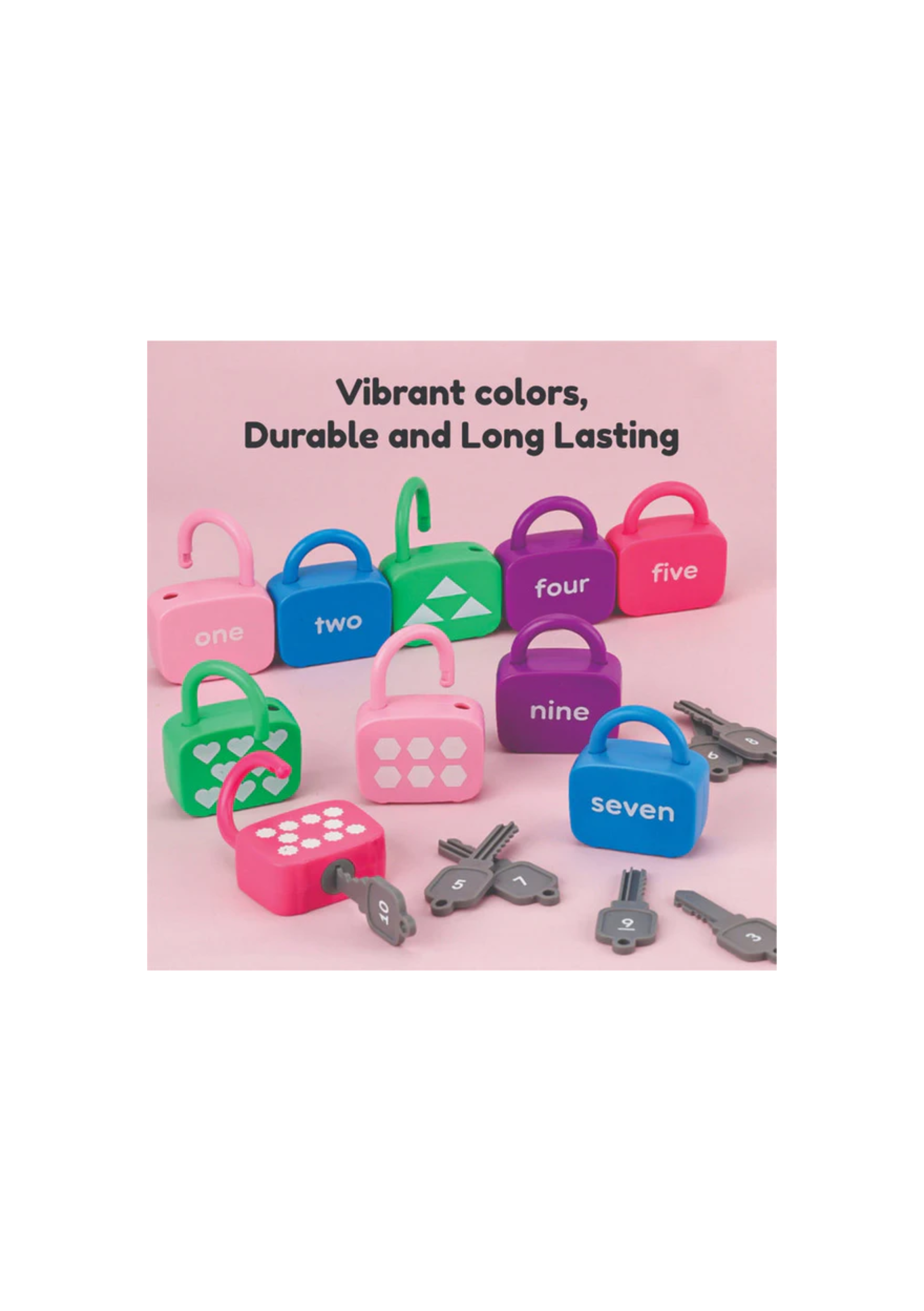 Open Ended Montessori Number Lock & Key Toy (20 pcs)