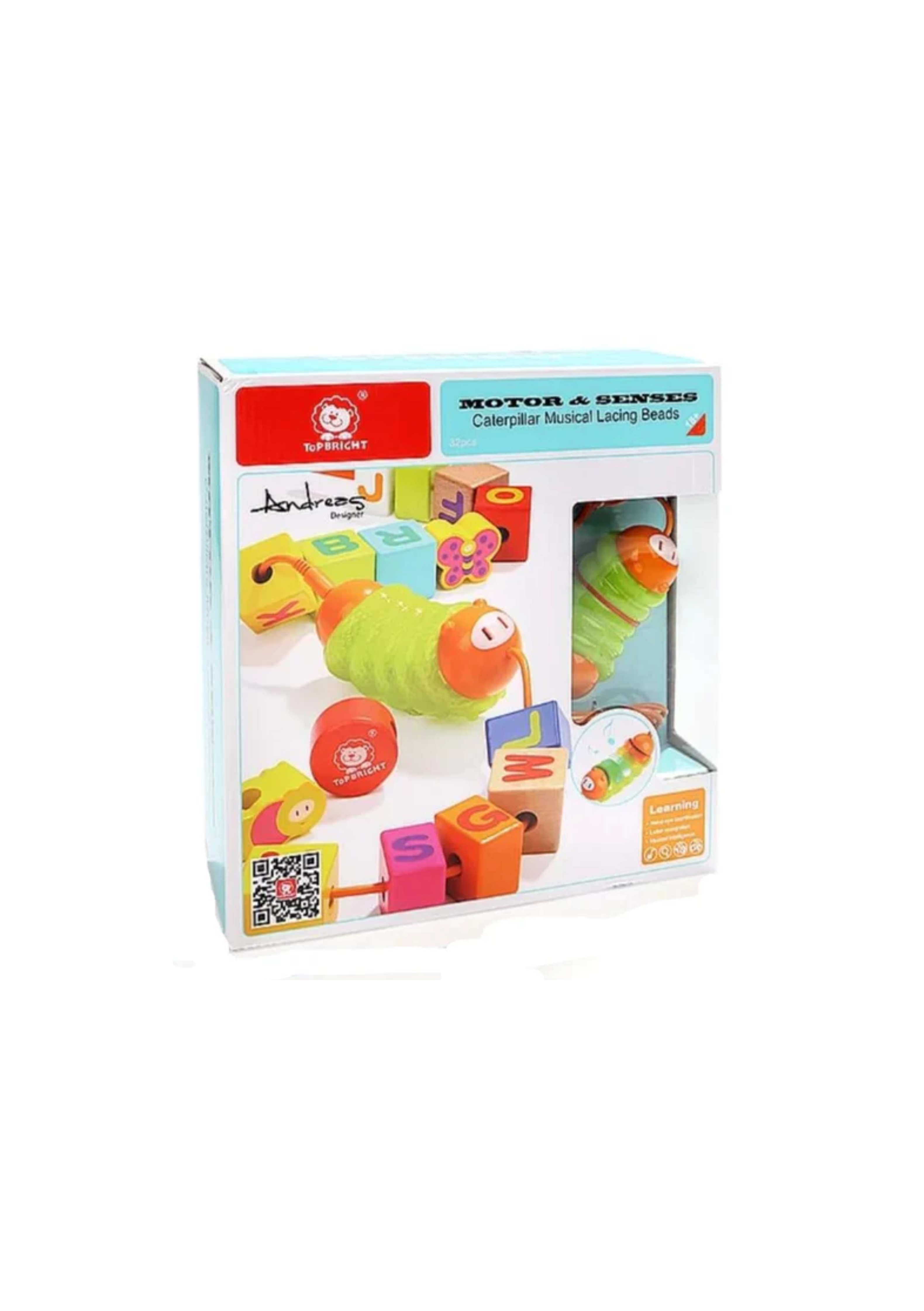 Toycra Caterpillar Musical Lacing Beads - Motor & Senses