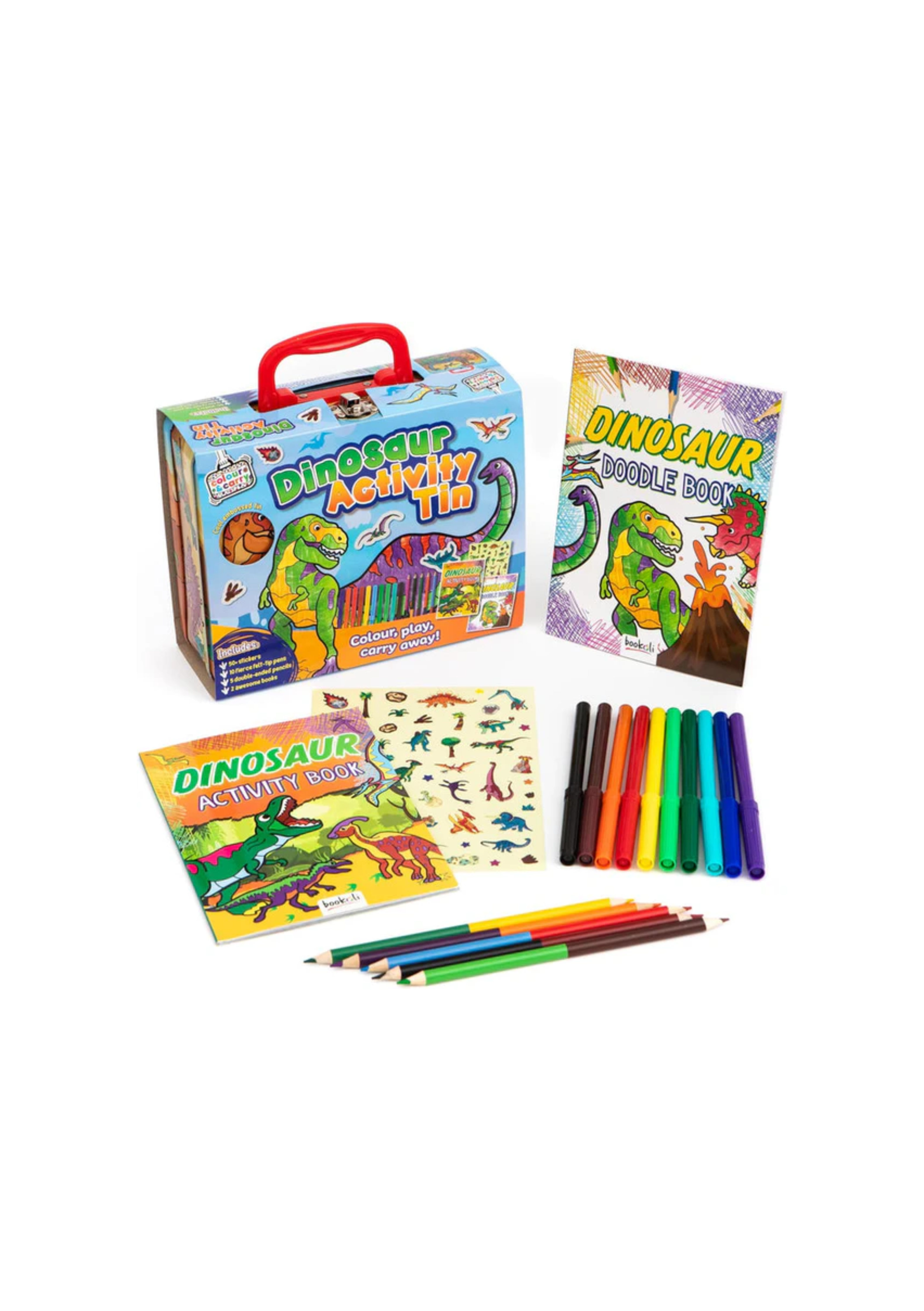 Hinkler Colour & Carry Activity Tin Dinosaur
