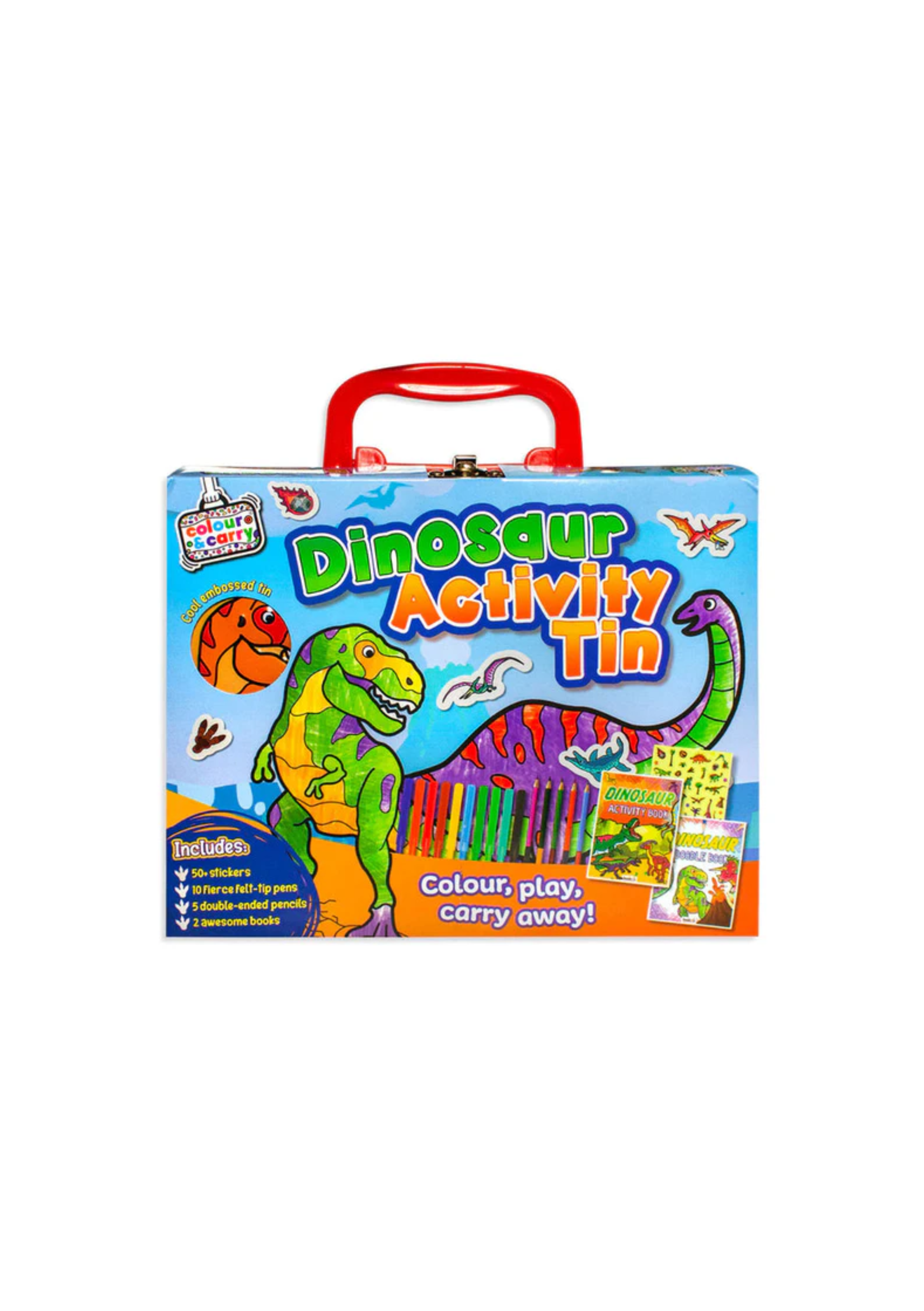 Hinkler Colour & Carry Activity Tin Dinosaur