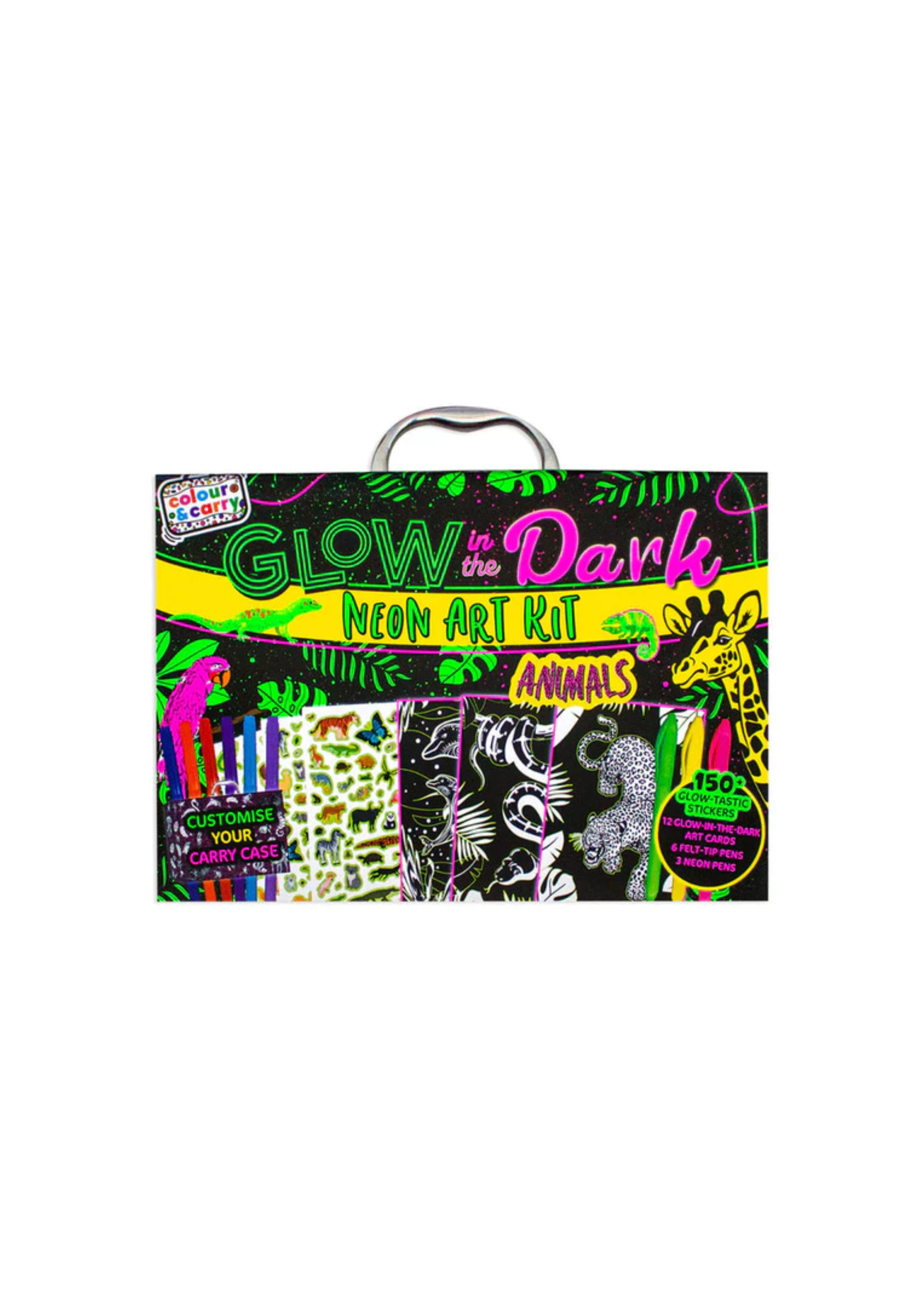 Hinkler Glow In The Dark Neon Art Kit Animals Box Set