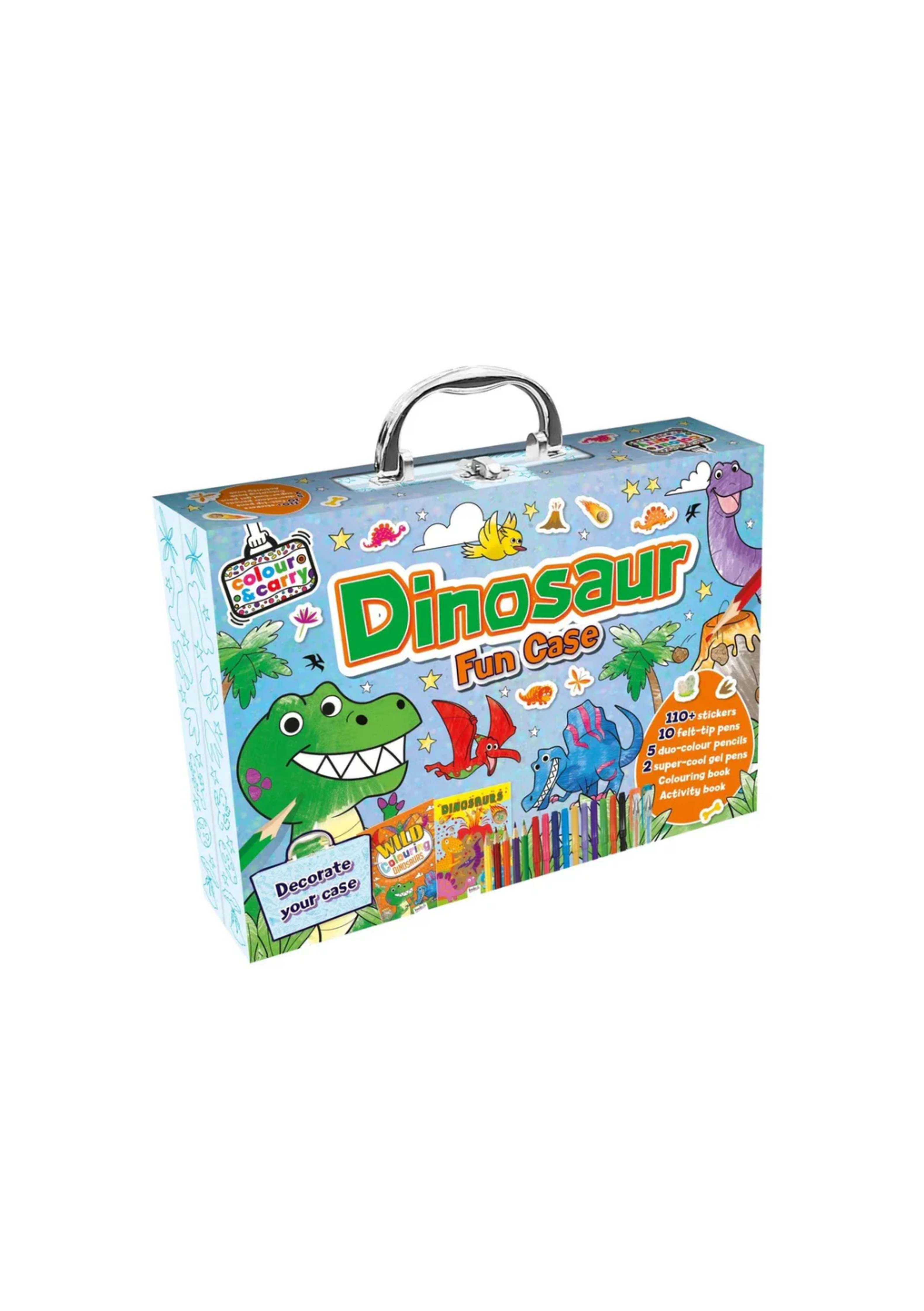 Hinkler Colour & Carry Dinosaur Fun Colouring Set