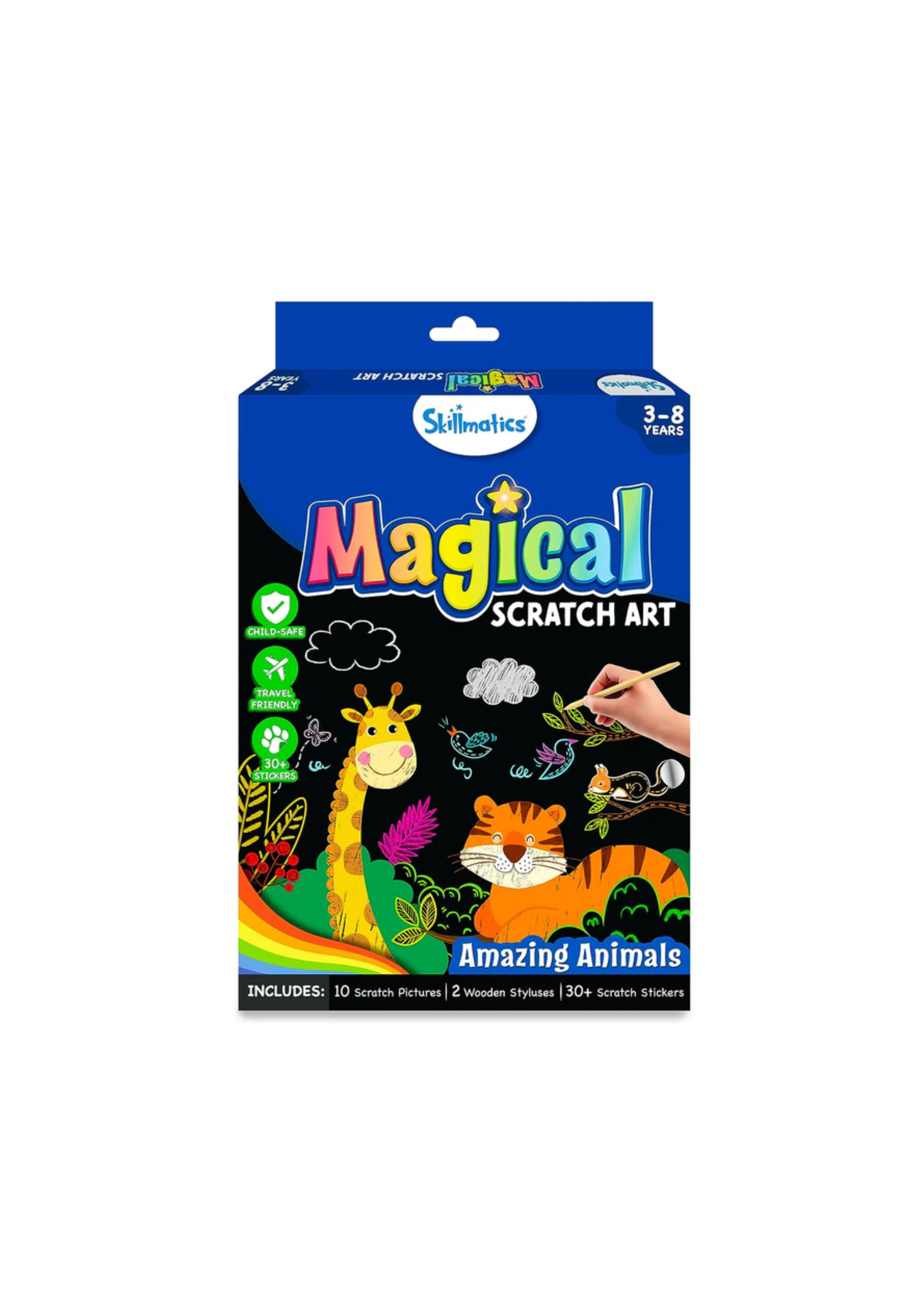 Skillmatics Magical Scratch Art Book - Animals DIY Activity & Stickers Craft Kits