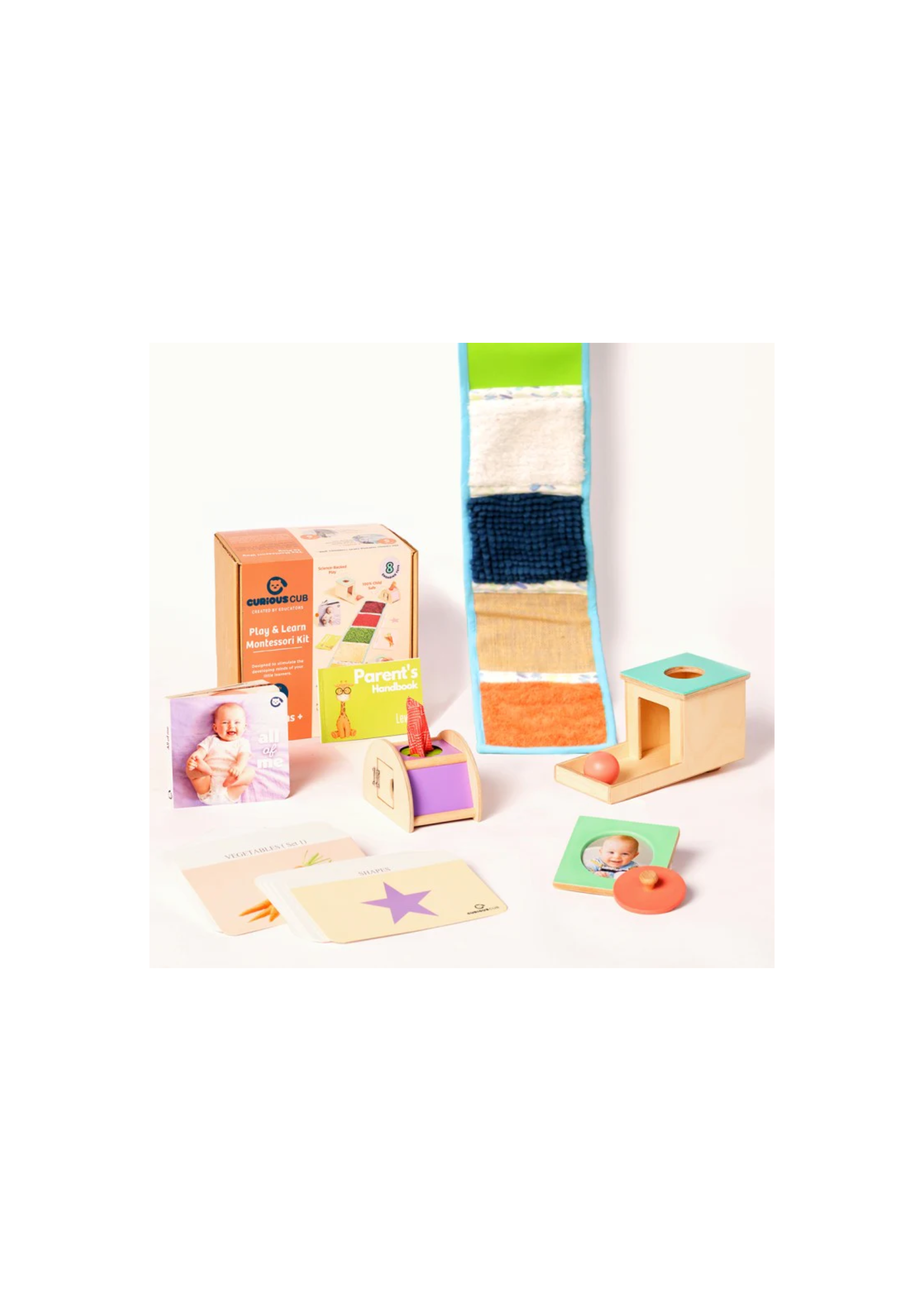 Curious Cub Montessori Box-7M+-Pack of 9 Montessori Toys Educational Wooden Toys-Gift Set