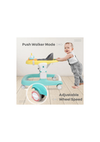 R for Rabbit Little Feet Sportz, 2-in-1 Walker Turn Push Walker Green Yellow