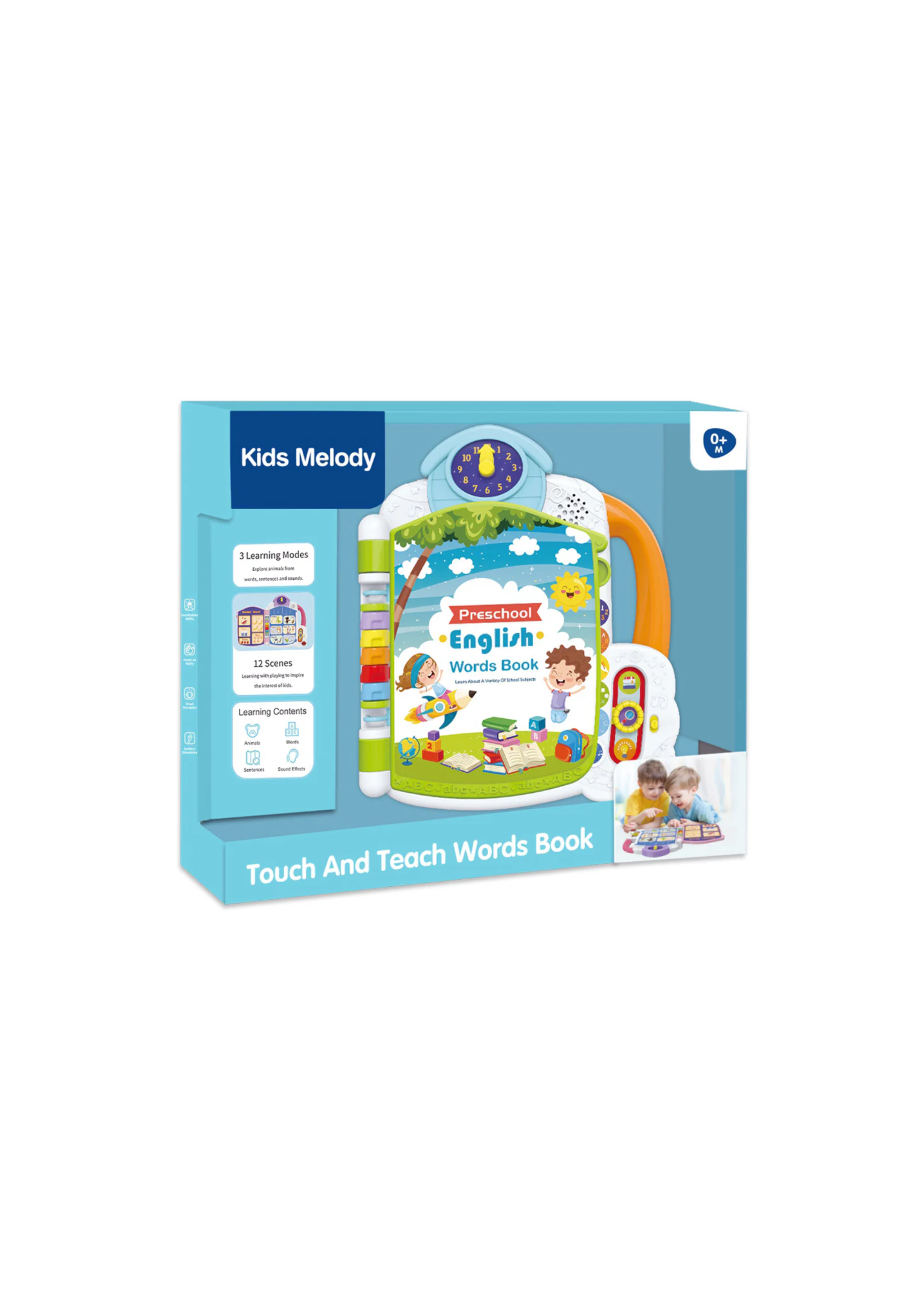 Kids Melody Preschool English Words Book Educational Learning Toys for Toddler