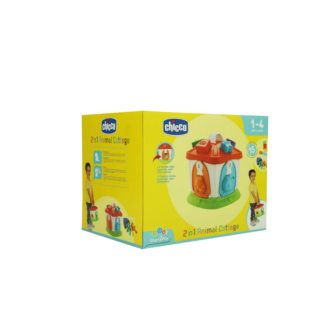 Chicco 2 in 1 Animal Cottage Shape Sorter Toy for Kids Age 12M+