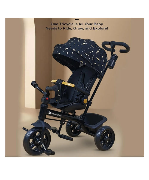 StarAndDaisy Kids Tricycle with Canopy, Basket & Bell – 18 Months–5 Years