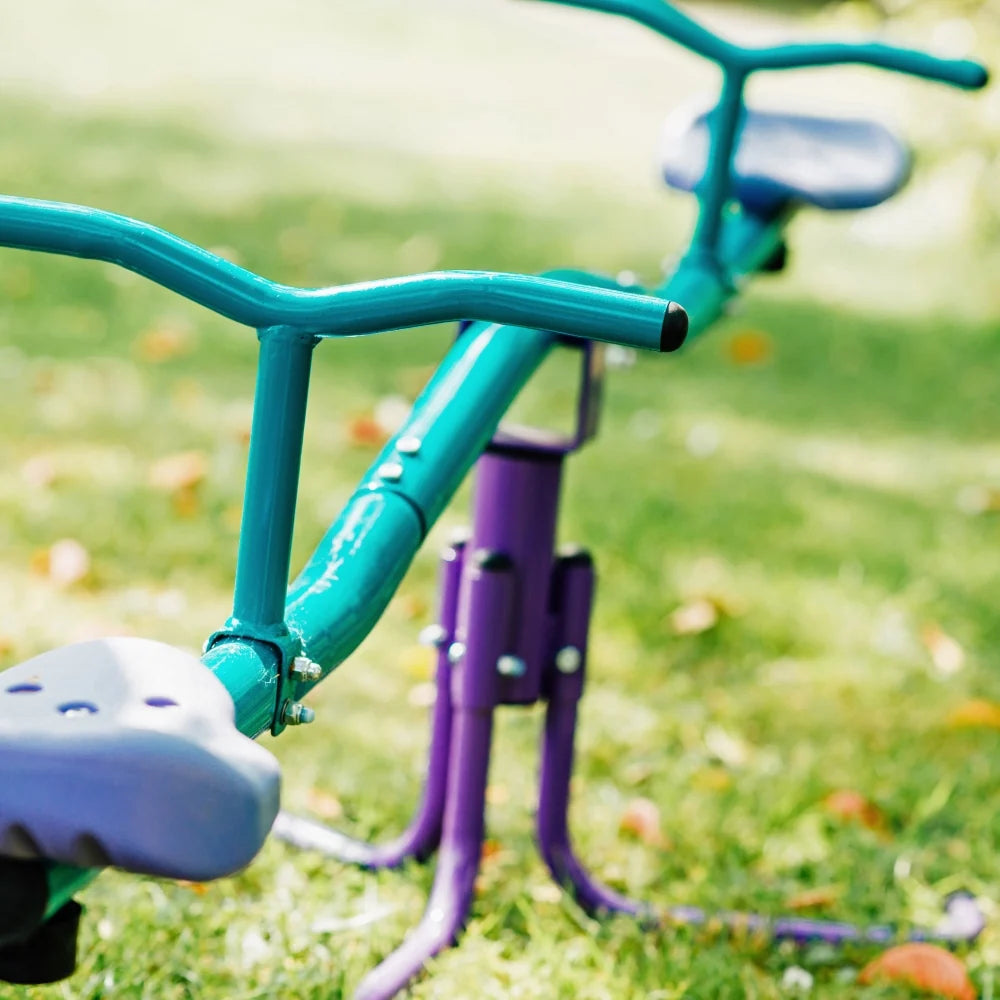 Plum Products Rotating Metal See Saw for Kids 3+ Years – 360° Spin, Blue & Purple