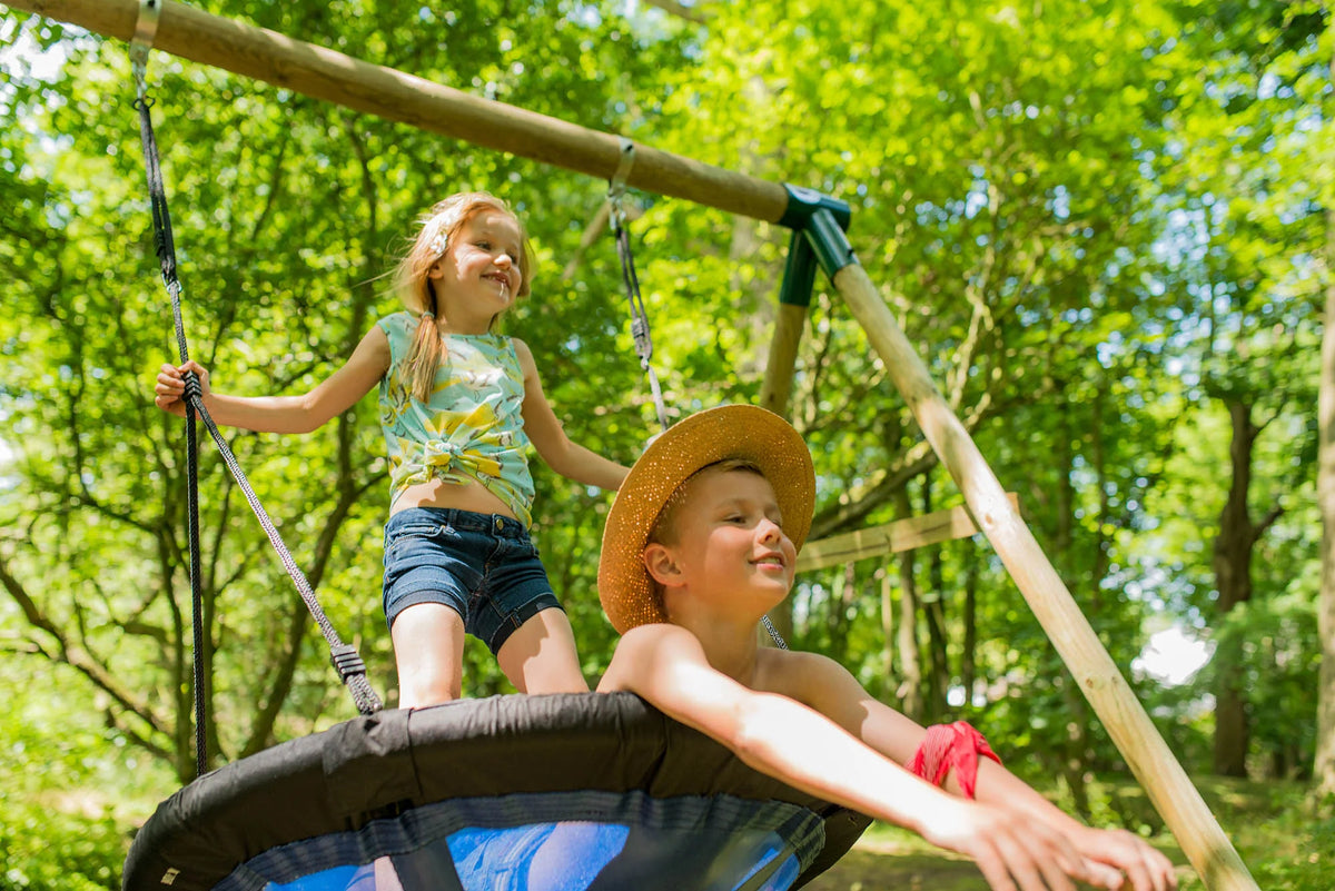 Plum Spider Monkey Wooden Nest Swing Set | FSC-Certified Outdoor Garden Swing for Kids Ages 3+ Years