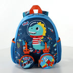 VEST Space Dinosaur Kids Backpack – Blue Rocket Theme School Bag | 26.3 cm 2–5 Years