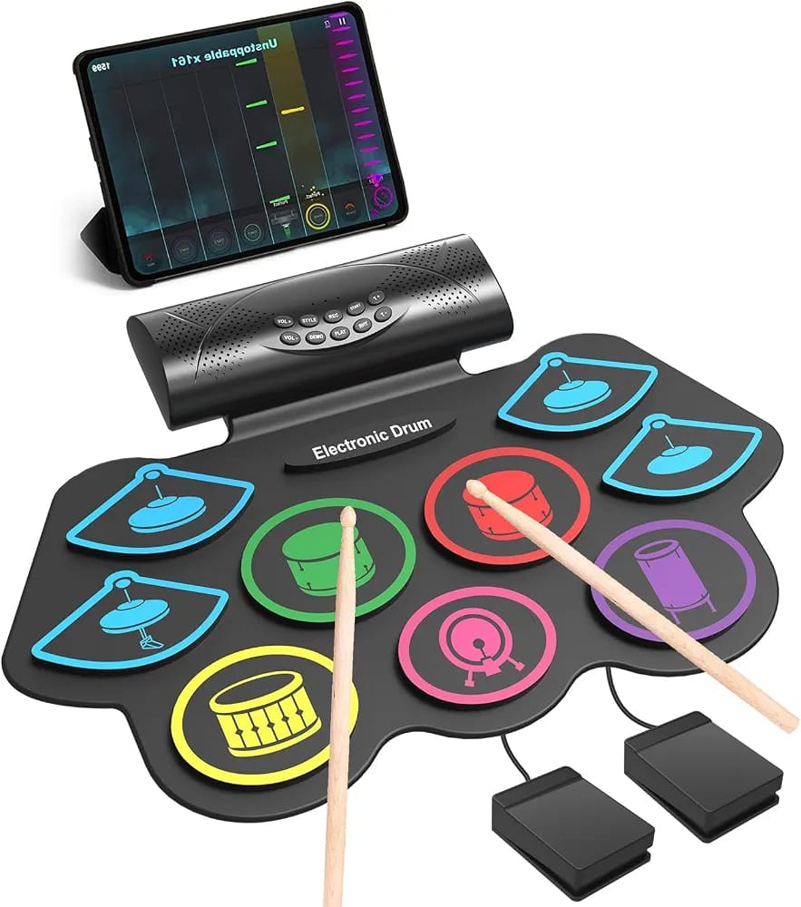Electronic Drum Kit Playmat Set (Silicone Portable Drum Set)
