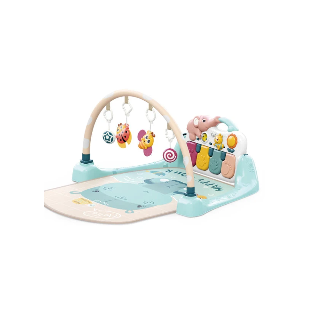 Hola 4-in-1 Musical Activity Gym Mat for Babies Interactive Play Gym with Piano, Hanging Toys & Sleep Soother