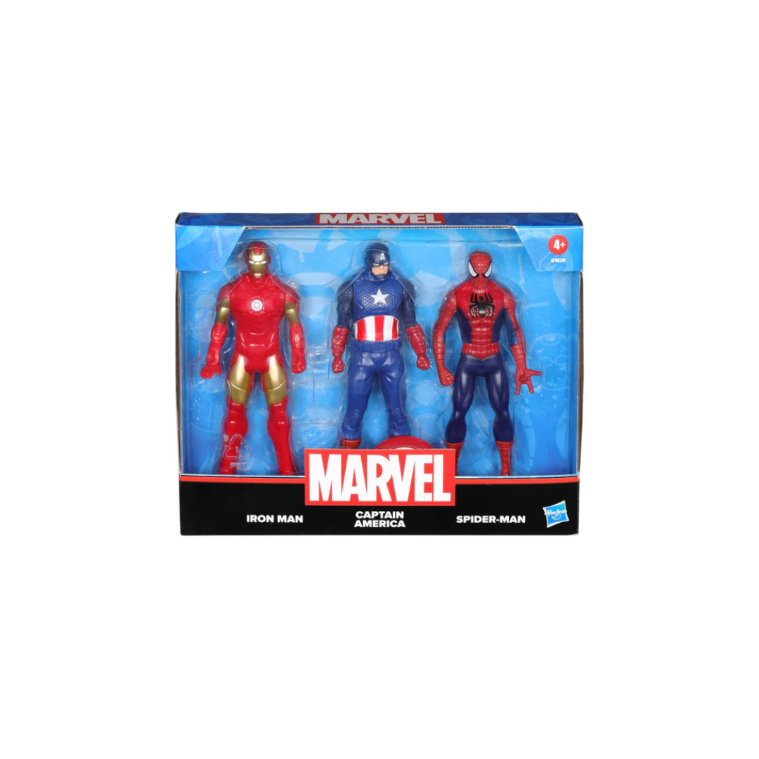 Hasbro  Marvel 6-Inch 3 Pack Set Including Iron Man, Captain America, and Spider-Man Action Figure, Super Hero Toys