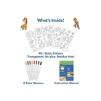 Skillmatics Color Clingz Amazing Animals - Mess-Free Reusable Static Stickers
