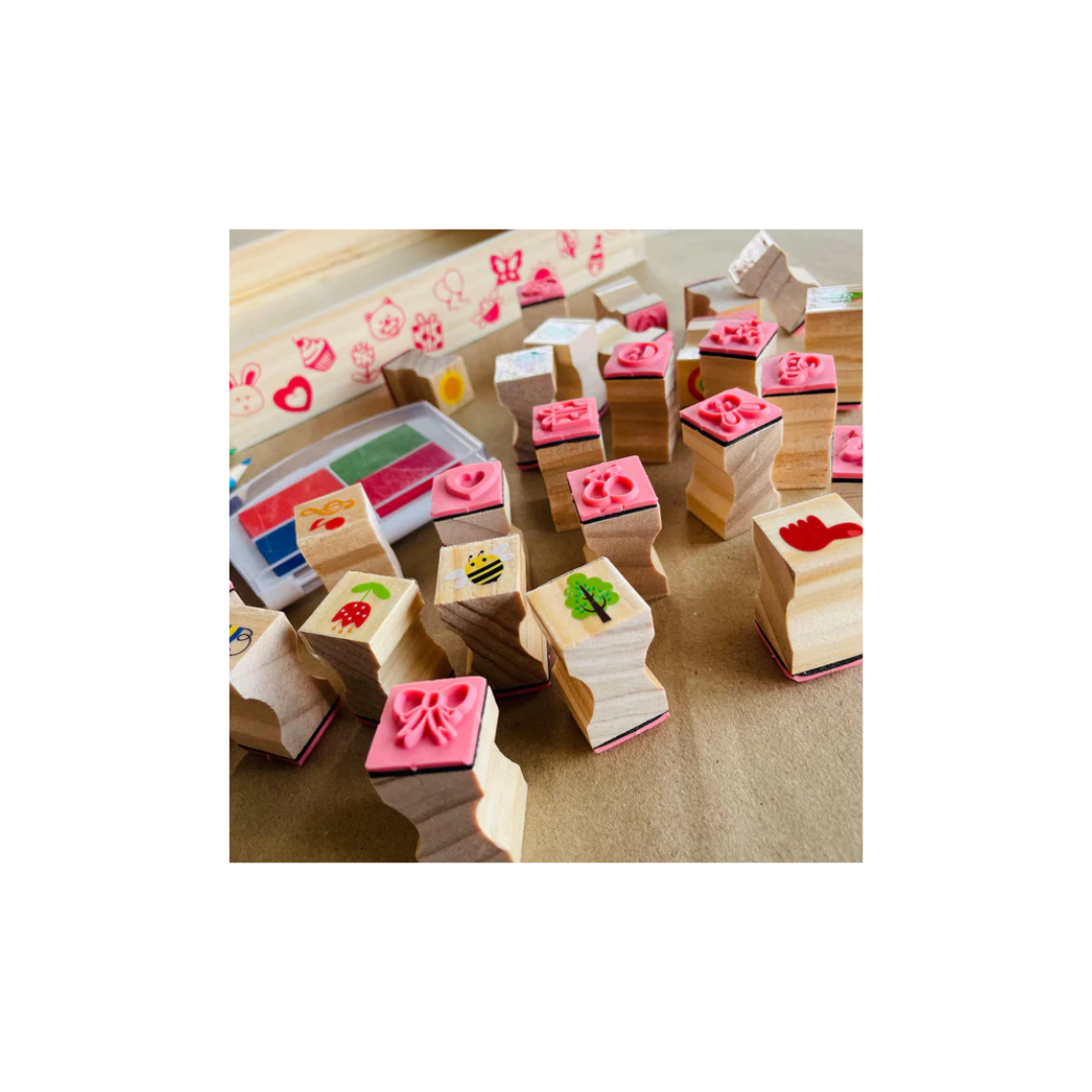 Open Ended Wooden Stamp Kit My World