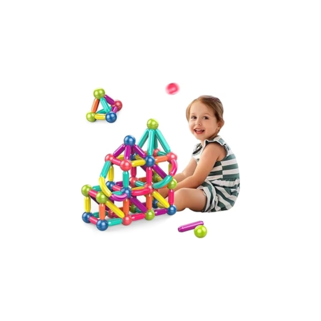 Rainbow Toys Magnetic Stick Set, Building Sticks Blocks, Magnetic Blocks 100pcs