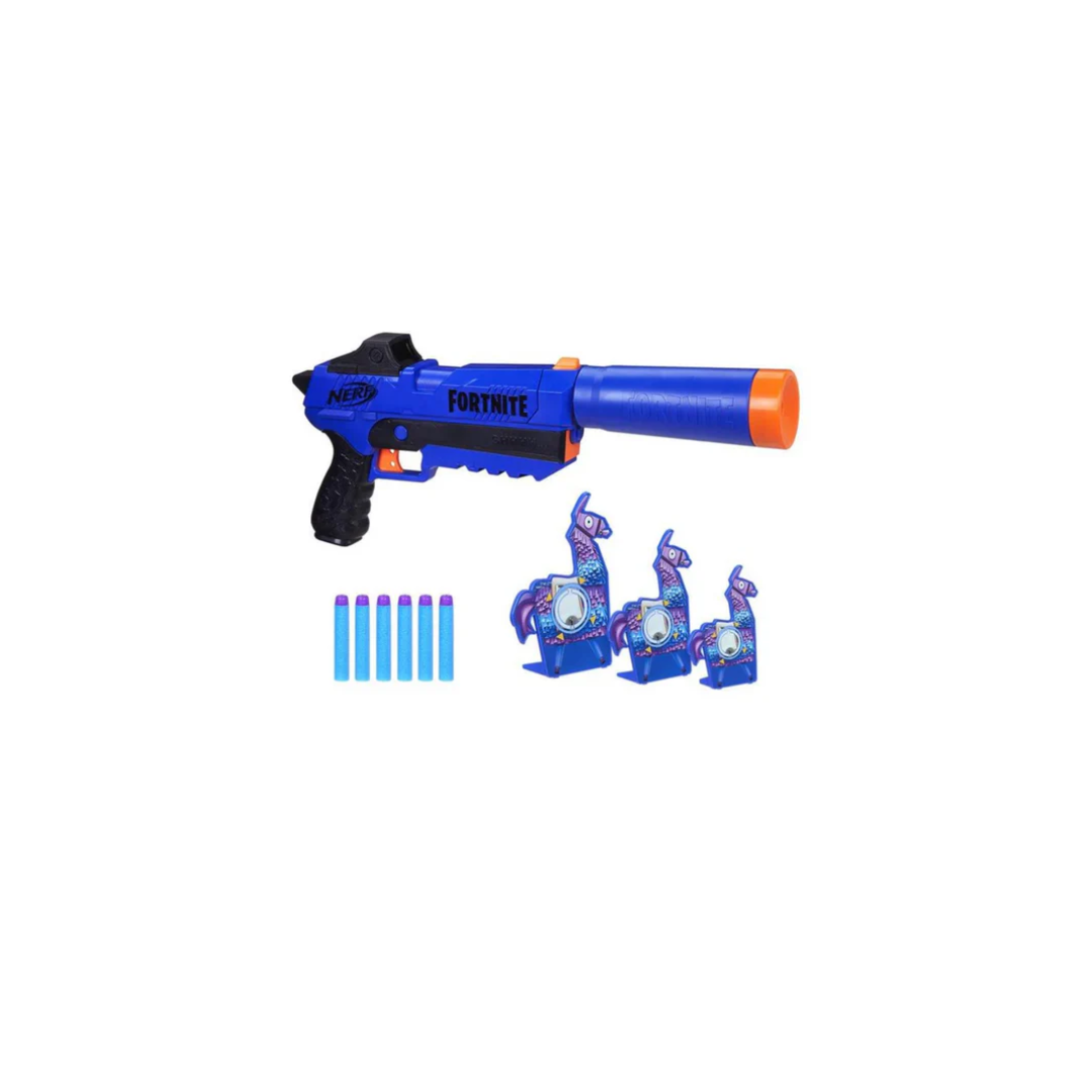 Hasbro  Nerf Fortnite SP-R and Llama Targets -- Includes SP-R Blaster, 3 Llama Targets, and 6 Official Nerf Elite Darts