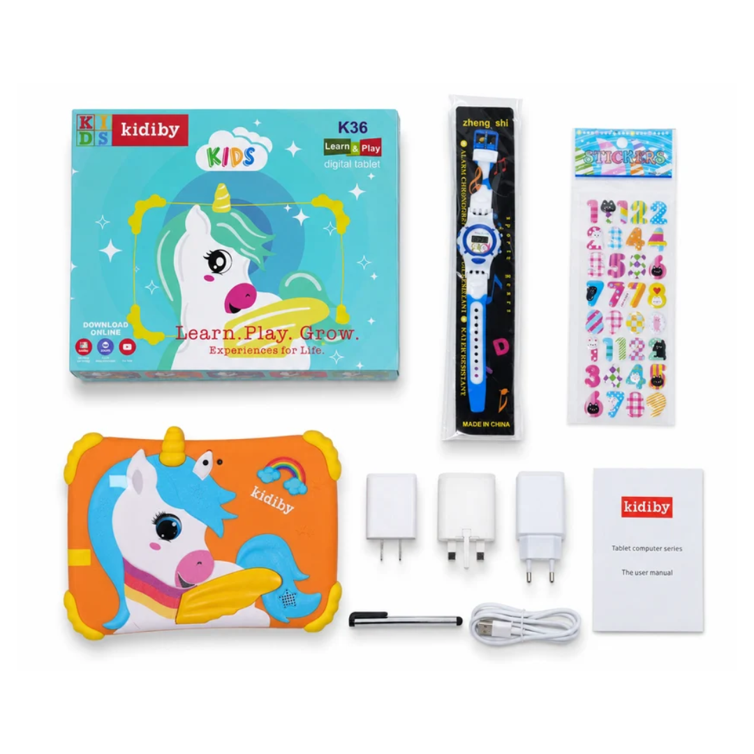 Kids K36 Pro 7-Inch IPS Learning Tablet – Unicorn Design