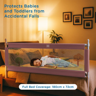 Mee Mee Bed Rail Guard 6 ft (180 × 72 cm) Adjustable Safety Rail for Babies Animal Train