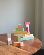 Playbox Multicolor Wooden Mini Candy Building Blocks Play Toy Set for Toddler & Kids Baby Toys