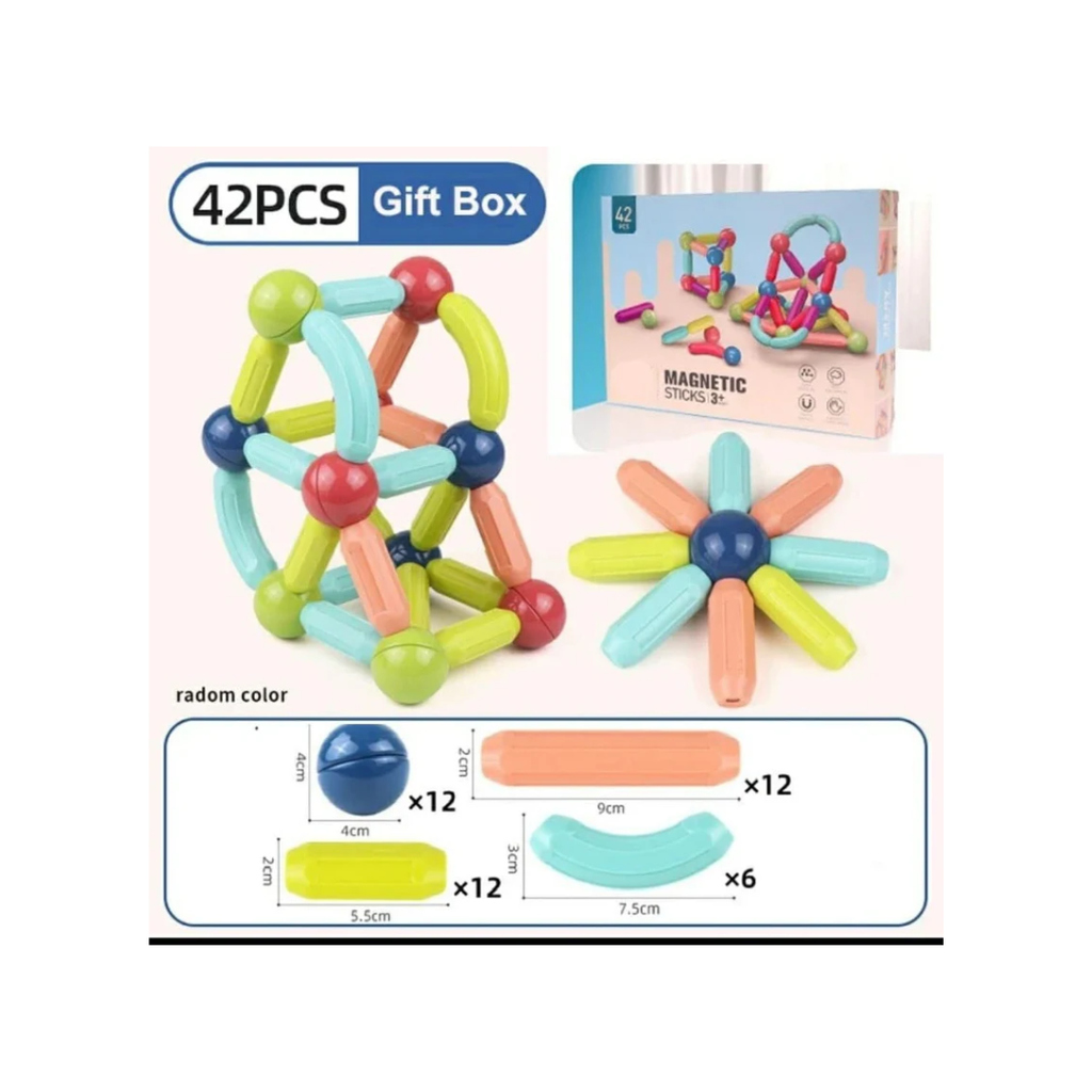 Dige 42 Pcs Colorful Magnetic Blocks Sticks