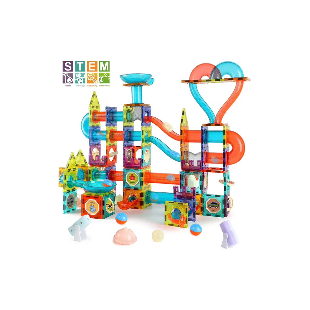 Dige Light Magnetic Tiles (202 Pcs) Building Blocks STEAM Educational Magnetic Marble Run