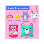 Ilearnngrow My First Sewing Kit for Beginner Kids DIY Projects of Stuffed Animal theme & Plush Pillow Craft