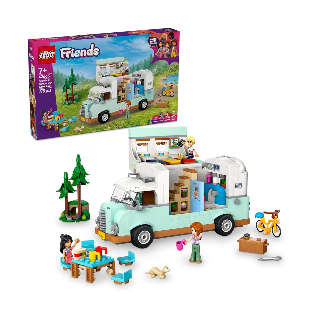LEGO Friends Friendship Camper Van Adventure 42663 – 778 Pieces | Camping Playset for Kids Ages 7+