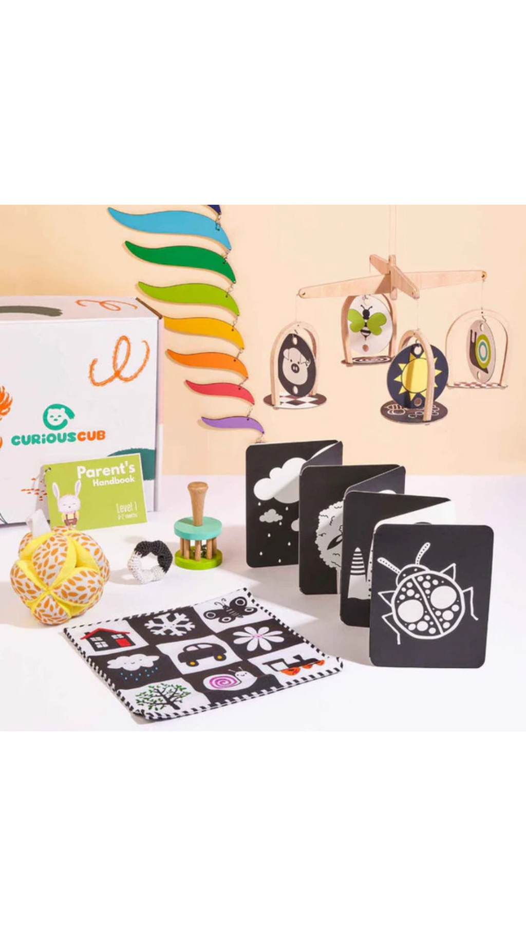 Curious Cub Wooden Montessori Box - 0 Months + (Level- 1)