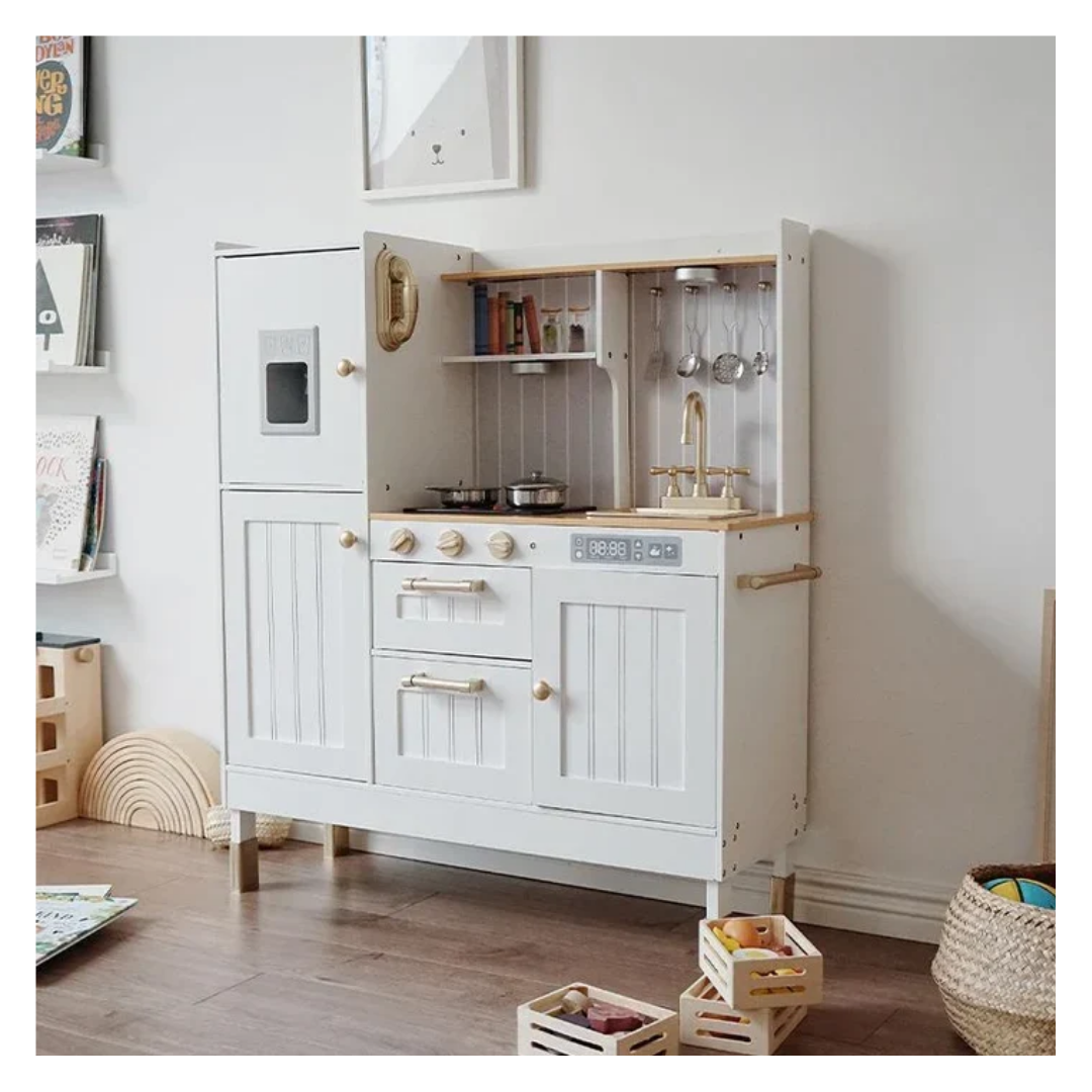 Wooden Luxury Neon Kitchen Set with Simulated Sound and Light