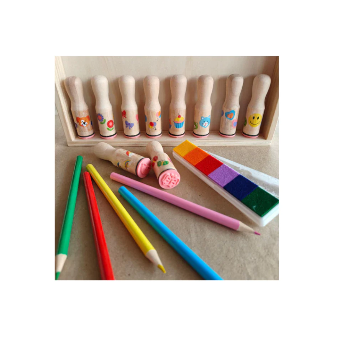 Open Ended My Wooden Chunky Joyful Stampers