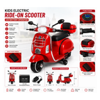 Kids Electric Ride-On Scooter for Boys & Girls – 12V Battery Operated Red Scooter