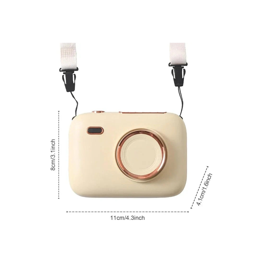 Rainbow Toys Mini Haletr Fan Portable Hands-Free Personal Fan USB Rechargeable Camera Shape Fan asoorted Color